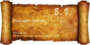 Balogh Veron névjegykártya